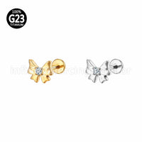 Piercing Labret Titânio Laço Zircônia