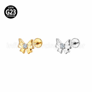 Piercing Labret Titânio Laço Zircônia