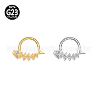 Piercing Argola Titânio Segmento Articulado Peixe Zircônias Cravejadas