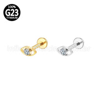 Piercing Labret Titânio Olho Zircônia