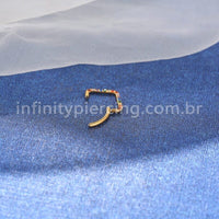 Piercing Argola Triangulo Titânio Segmento Articulado Zircônia Colorida