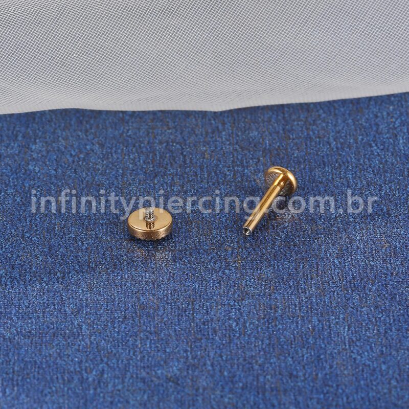 Piercing Labret Aço Cirúrgico Redondo Com Detalhes 1 Zircônia
