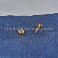 Piercing Labret Aço Cirúrgico Redondo Com Detalhes 1 Zircônia