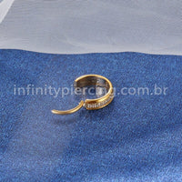 Piercing Argola Aço Cirúrgico Segmento Articulado Zircônia Cravejada