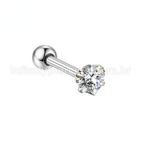 Piercing Minibarbell Aço Cirúrgico Zircônia Coração