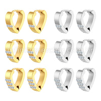 Argola V Aço Inoxidável Linhas Strass