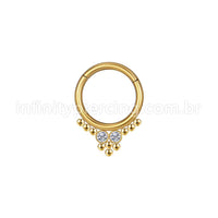 Piercing Argola Aço Cirúrgico Segmento Articulado Indiano Zircônia