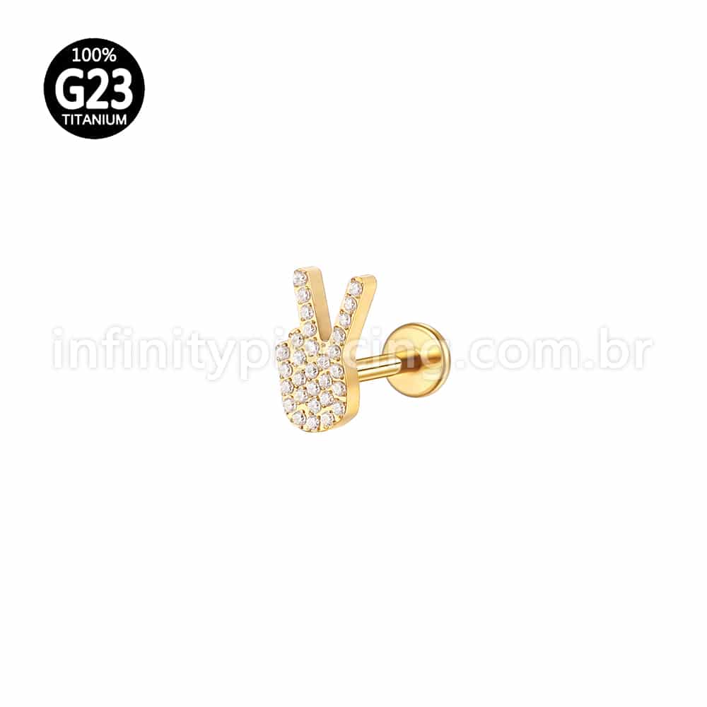 Piercing Labret Titânio Paz Zircônia