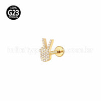 Piercing Labret Titânio Paz Zircônia