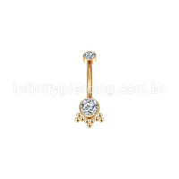 Piercing Banana Aço Cirúrgico Indiano Zircônia