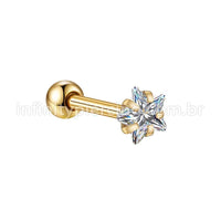 Piercing Minibarbell Aço Cirúrgico Zircônia Estrela
