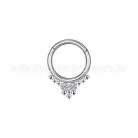 Piercing Argola Aço Cirúrgico Segmento Articulado Indiano Zircônia