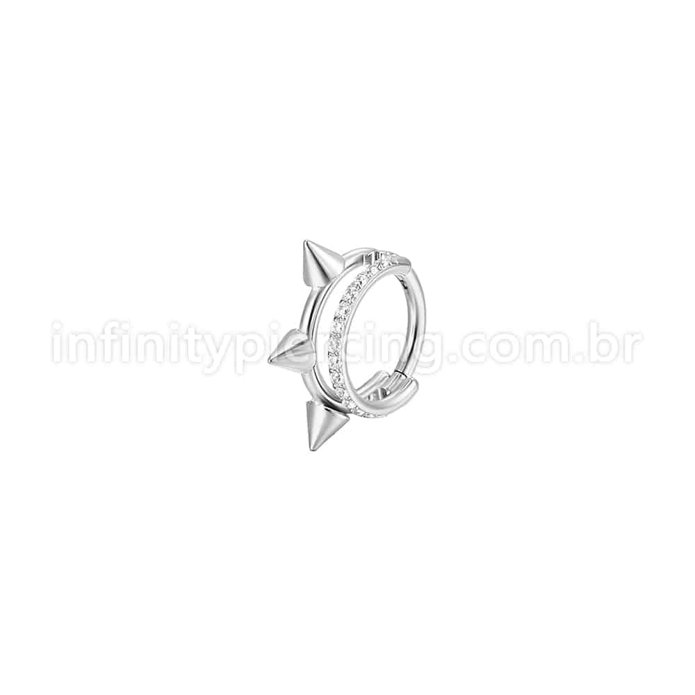 Piercing Argola Aço Cirúrgico Zircônia / Spike