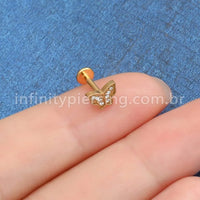 Piercing Labret Titânio Borboleta