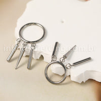 Piercing Argola Titânio Segmento Articulado Com Pingentes