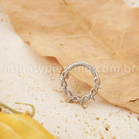 Piercing Argola Titânio Segmento Articulado Detalhado