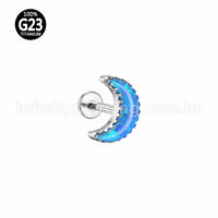 Piercing Labret Titânio Lua Opala