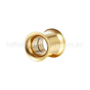 Alargador Aço Cirúrgico Gold Liso