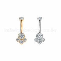 Piercing Banana Aço Cirúrgico Indiano Zircônia