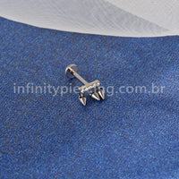 Piercing Labret Titânio Barra Com Pingentes Spike