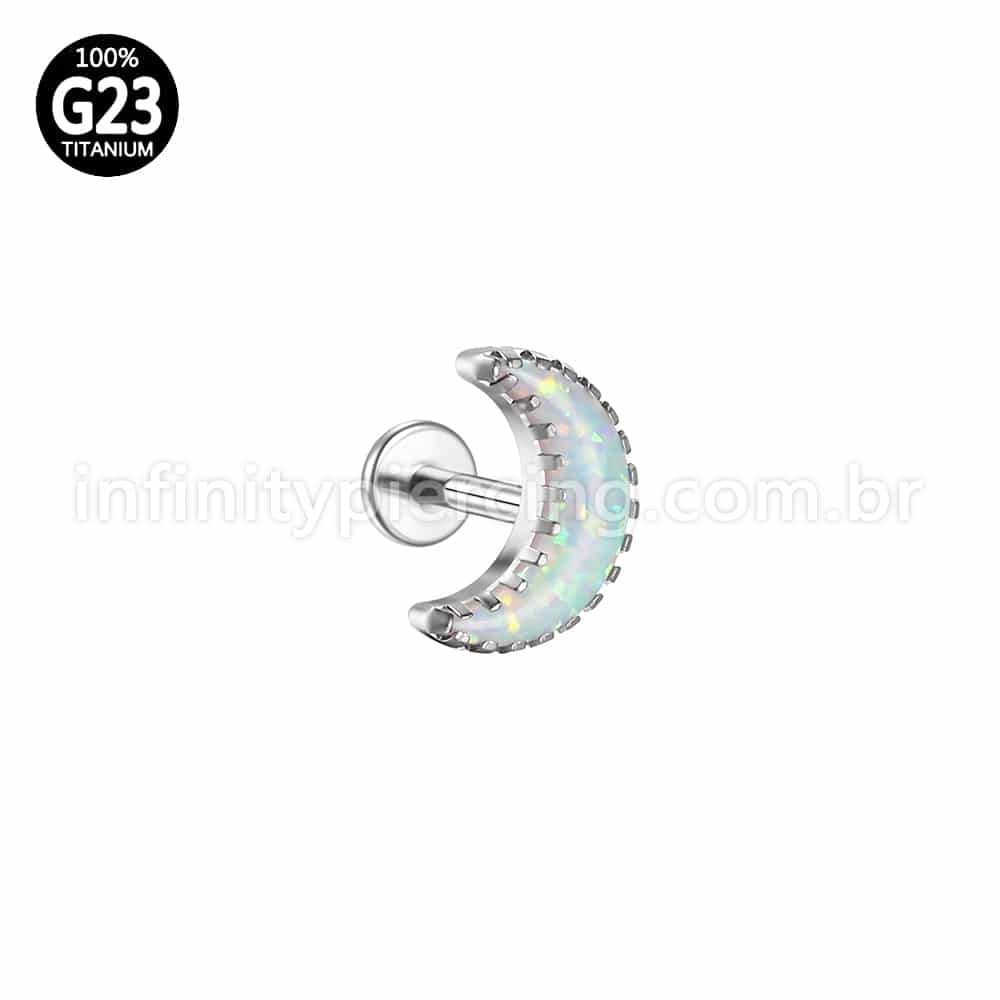 Piercing Labret Titânio Lua Opala