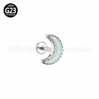 Piercing Labret Titânio Lua Opala