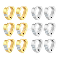 Argola V Aço Inoxidável Detalhes Strass