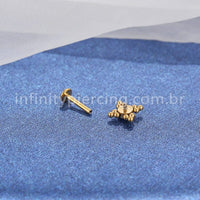 Piercing Labret Aço Cirúrgico Indiano Zircônia