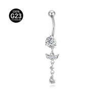 Piercing de Umbigo Titânio G23 com Zircônia Cravejada de Alto Brilho