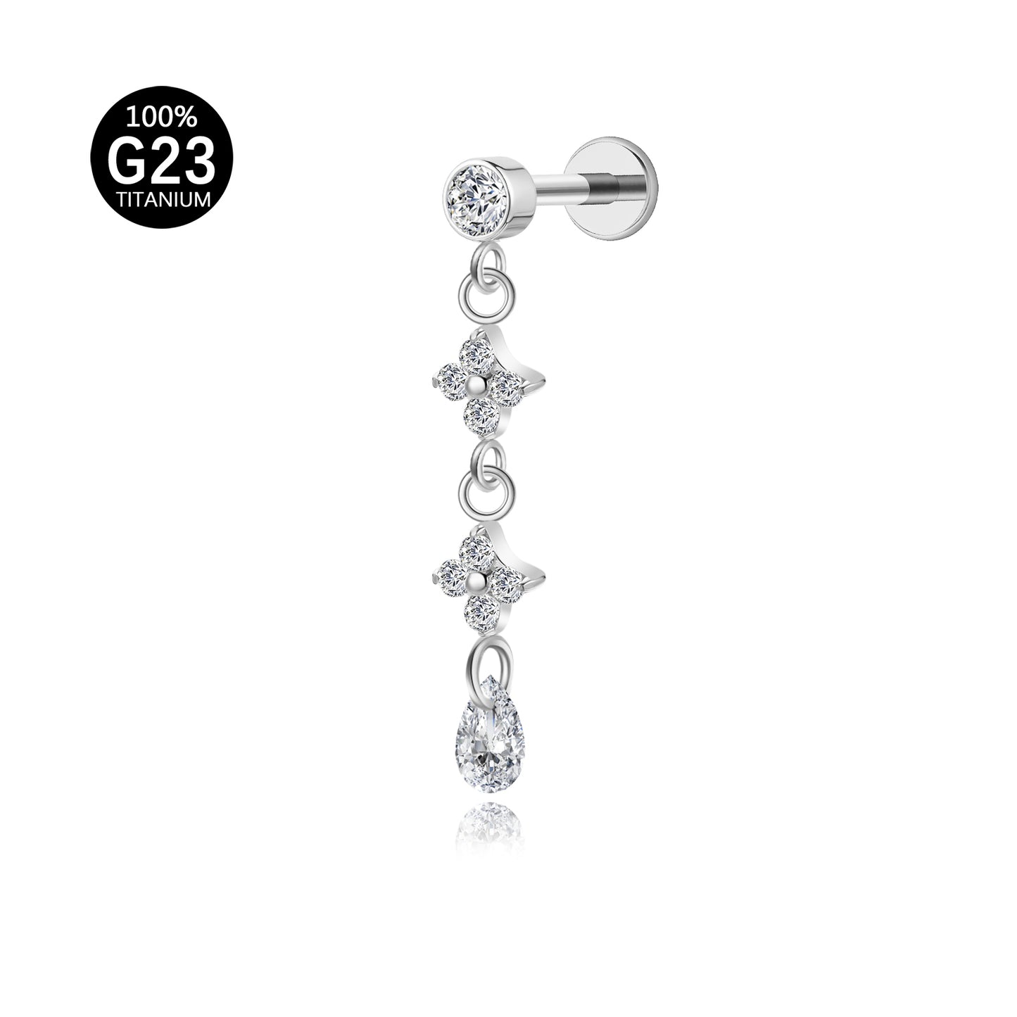 Piercing Labret Titânio G23 com Acabamento Premium e Personalidade Única