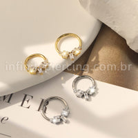 Piercing Argola Titânio Segmento Articulado Zircônias