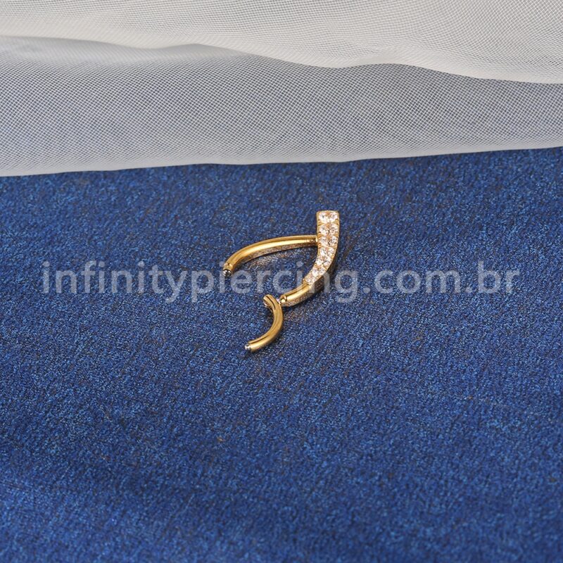 Piercing Argola Aço Cirúrgico Gota Com Zircônia