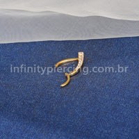 Piercing Argola Aço Cirúrgico Gota Com Zircônia