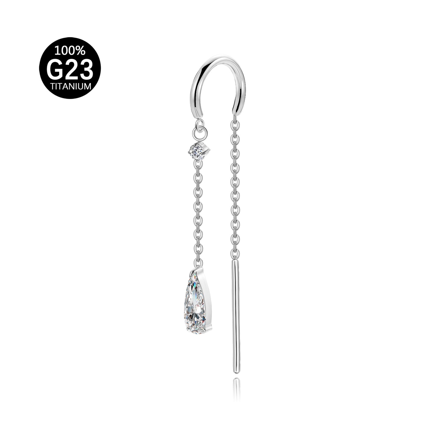 Brinco Feminino em Titânio G23 com Design Elegante e Sofisticado