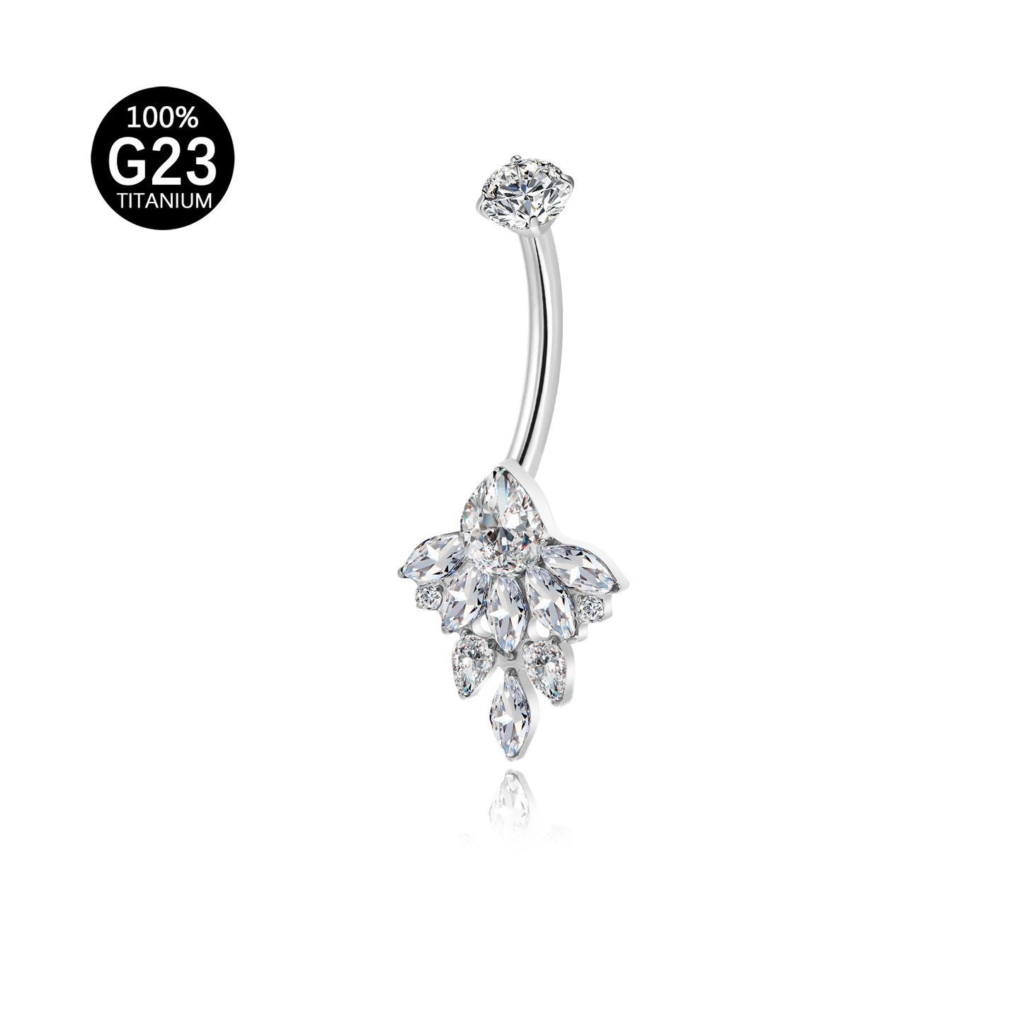 Piercing de Umbigo Titânio G23 Premium com Design Feminino Sofisticado