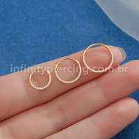 Piercing Argola Titânio Segmento Articulado Zircônia