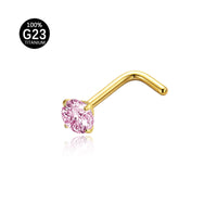 Piercing Nostril Curvo Titânio Zircônia Redonda 10153