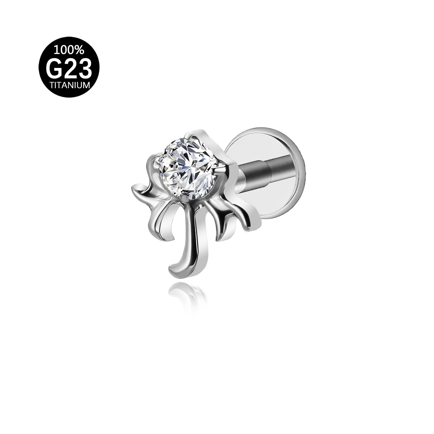 Piercing Labret Titânio G23 com Design Exclusivo e Brilho Sofisticado