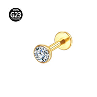 Piercing Labret Titanio Ponto De Luz Zircônia Com Ponta