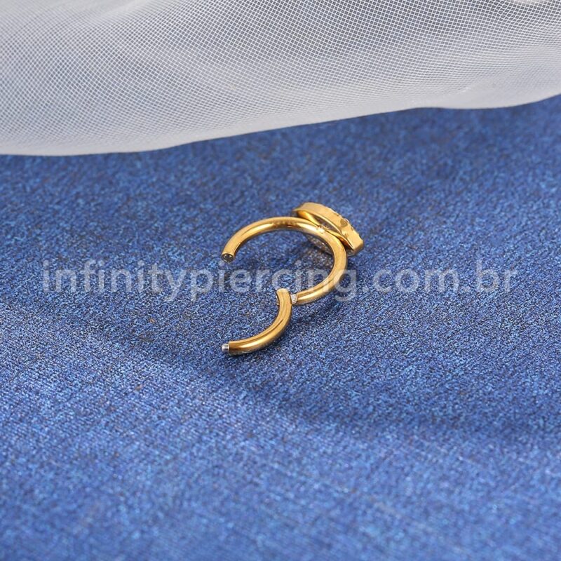 Piercing Argola Aço Cirúrgico Segmento Articulado Olho Zircônia Cravejada