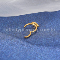Piercing Argola Aço Cirúrgico Segmento Articulado Olho Zircônia Cravejada