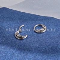 Piercing Argola Titânio Segmento Articulado Zircônia