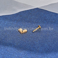 Piercing Labret Aço Cirúrgico Coração Lego Zircônia Cravejada