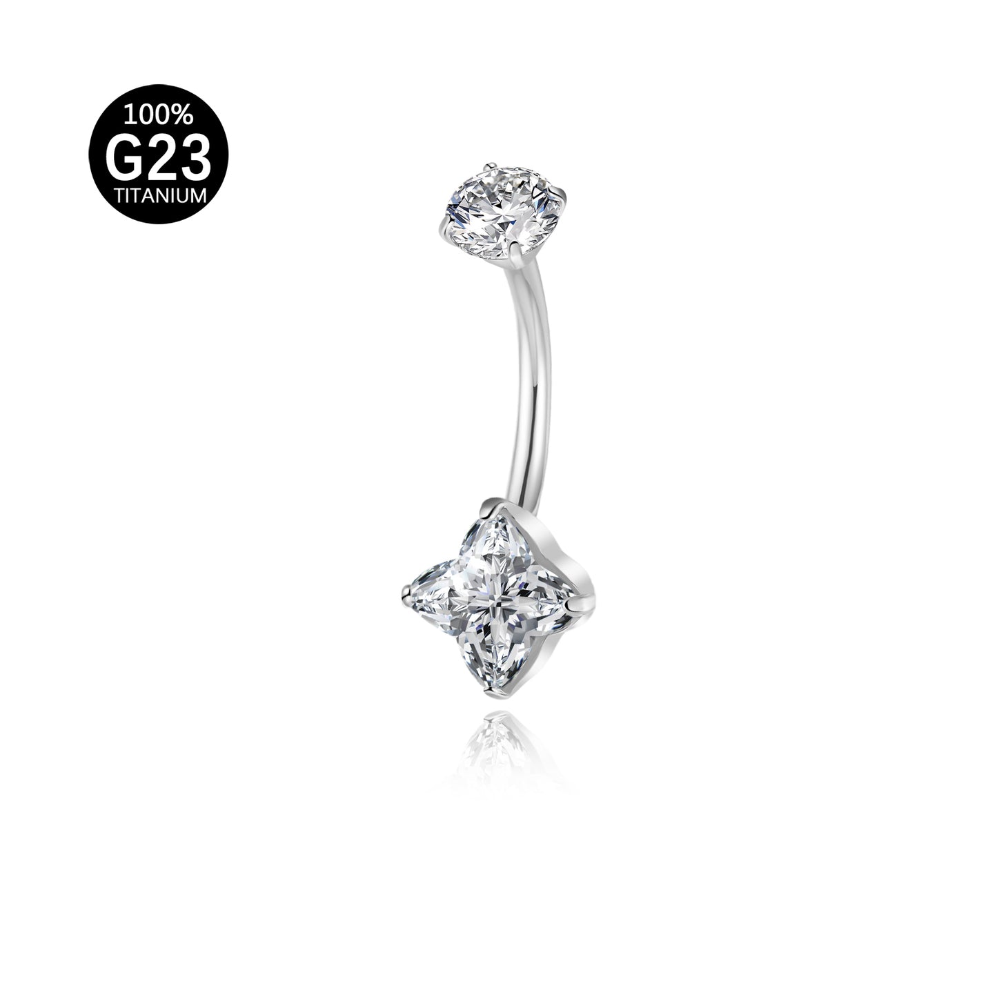 Piercing de Umbigo com Elegância Tropical e Brilho Delicado