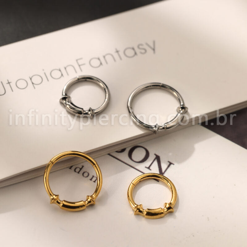 Piercing Argola Titânio Com Detalhes