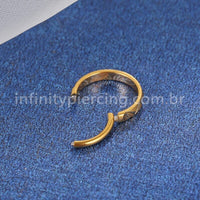 Piercing Argola Aço Cirúrgico Segmento Articulado Detalhado