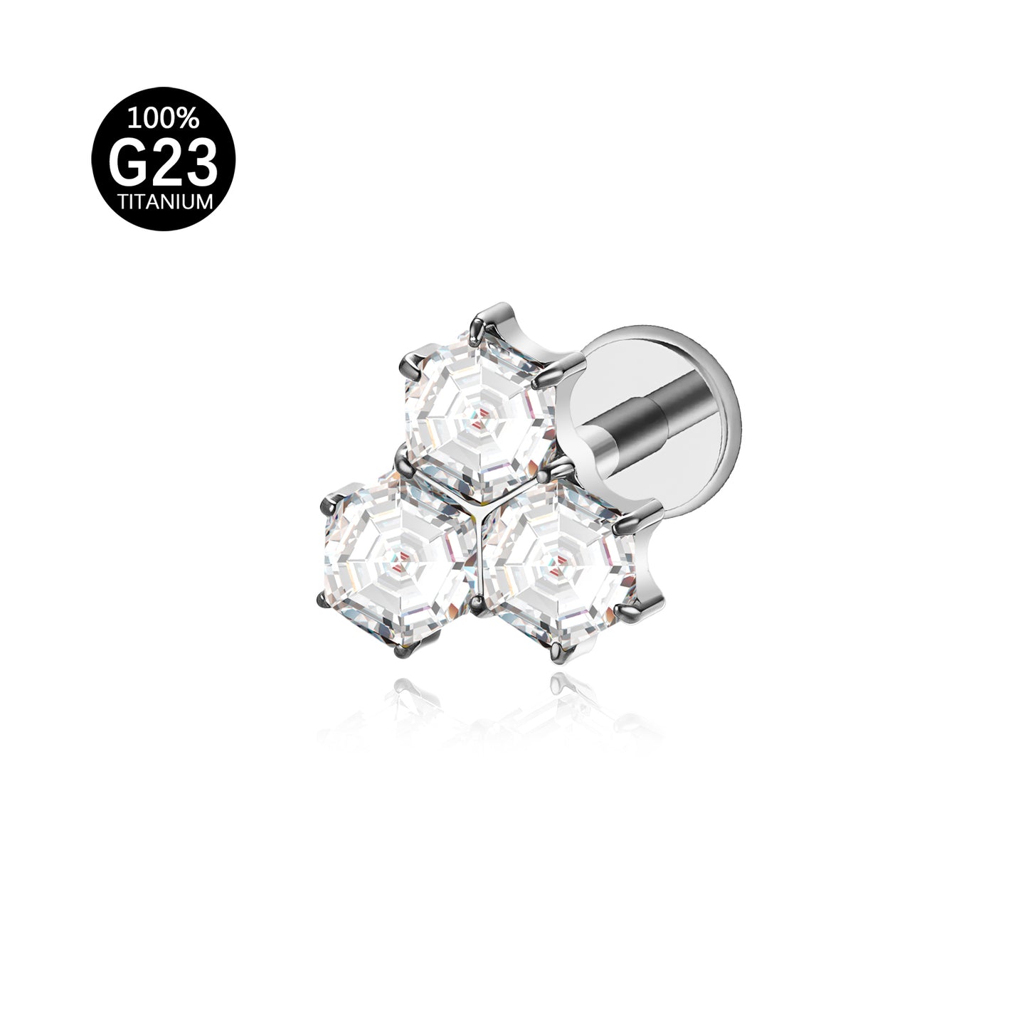 Piercing Labret Titânio G23 com Design Sofisticado e Estilo Único