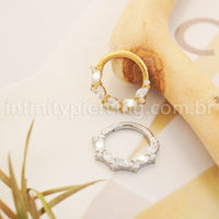 Piercing Argola Titânio Zircônia Cravejada Frontal
