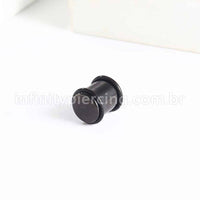 Alargador Aço Cirúrgico Black Plug Com Borracha