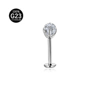 Piercing Labret com Zircônia Corte Diamante e Brilho Premium